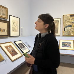 Photo of Jen Waller in a museum.